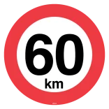 60 km. Hastighedsbegrænsning skilt