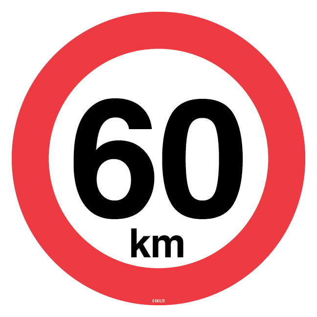 60 km. Hastighedsbegrænsning skilt