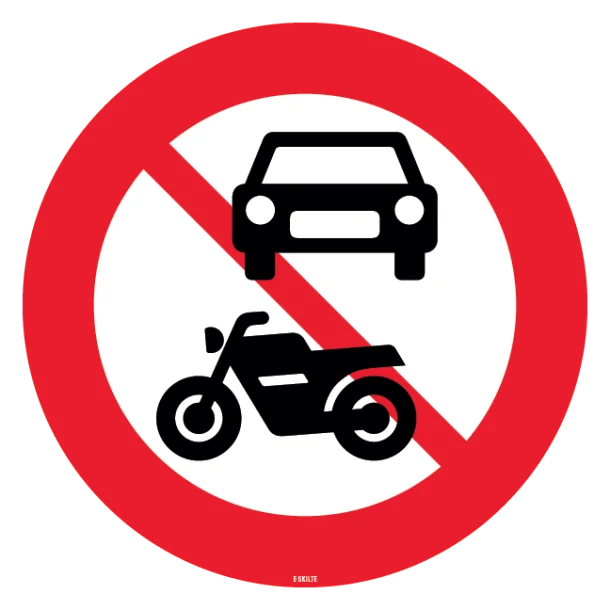 Motorkørsel forbudt. skilt