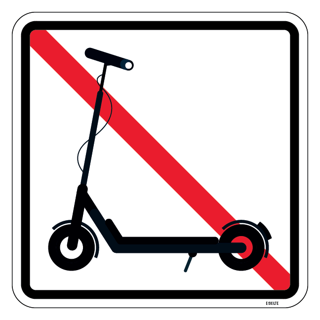 Løbehjul forbudt. Forbudsskilt