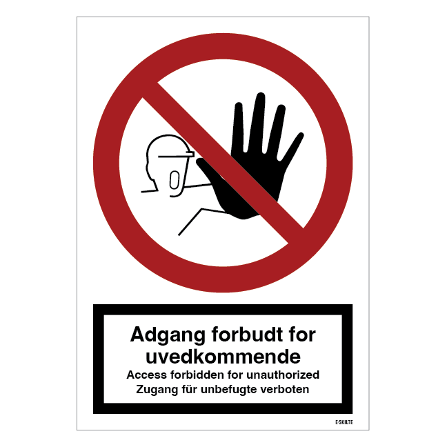 Adgang forbudt flere sproget Skilt