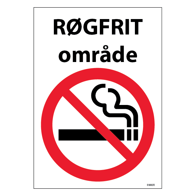 Røgfrit område Skilt