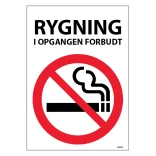 Rygning forbudt i opgangen Skilt