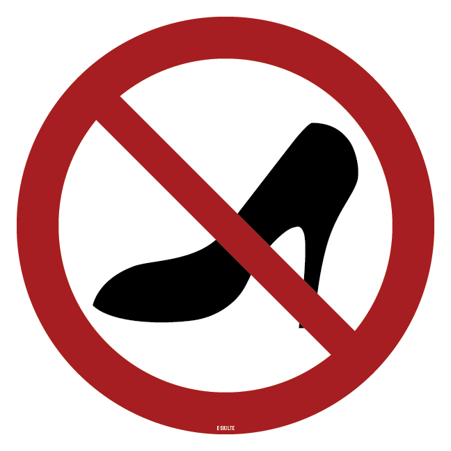 Høje hæle sko forbudsskilt