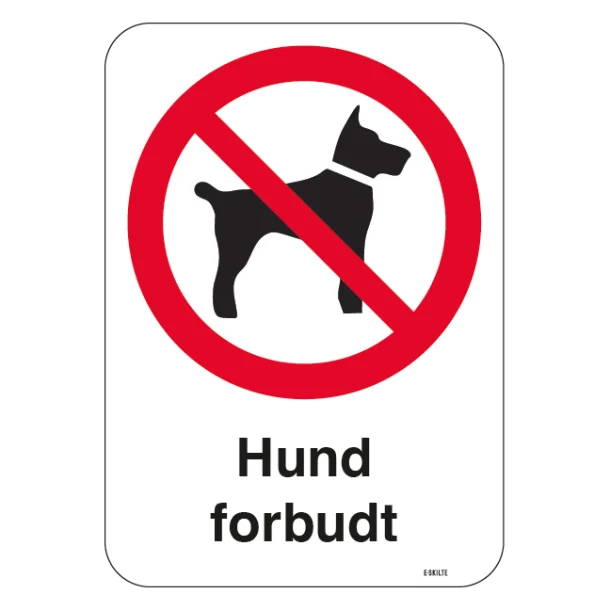 Hund forbudt skilt