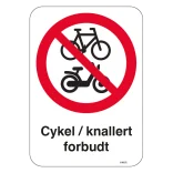 Cykel og knallert forbudt skilt