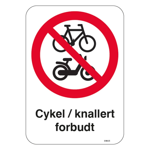 Cykel og knallert forbudt skilt