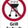 Grill forbudt skilt