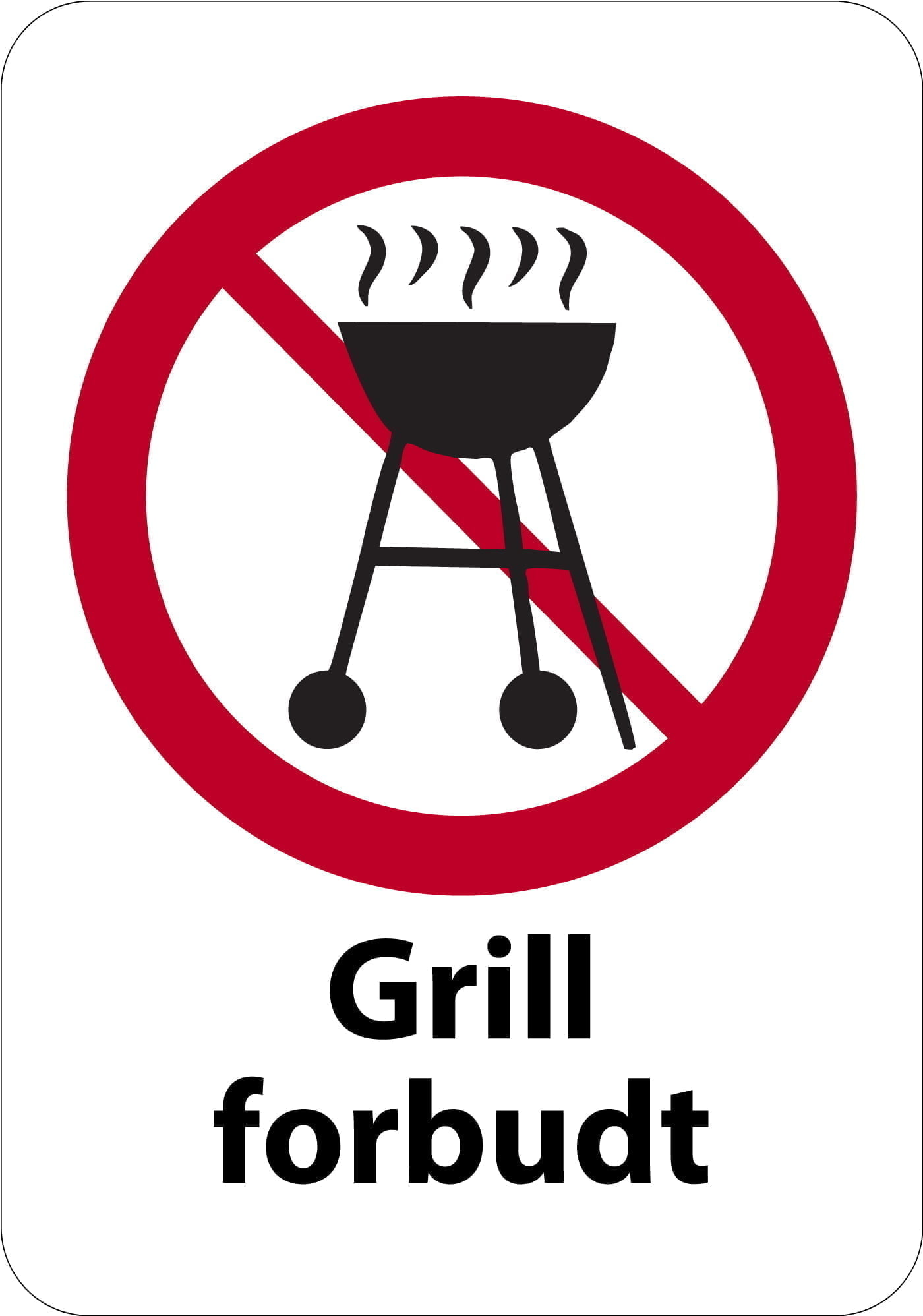 Grill forbudt skilt -