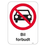 Bil forbudt skilt