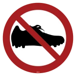 Fodboldstøvle forbudskilt