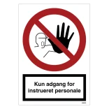 Kun adgang for instrueret personale skilt