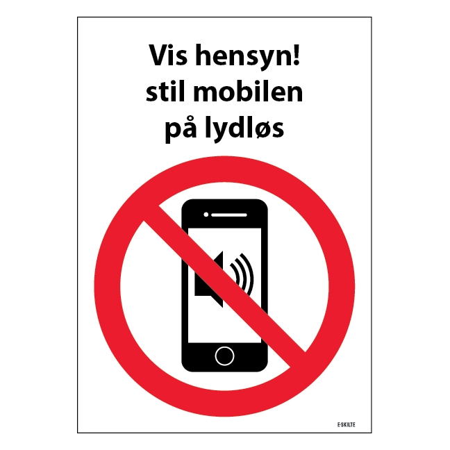 Vis hensyn stil mobilen på lydløs skilt