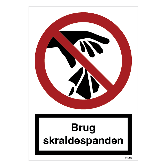 Brug skraldespanden skilt