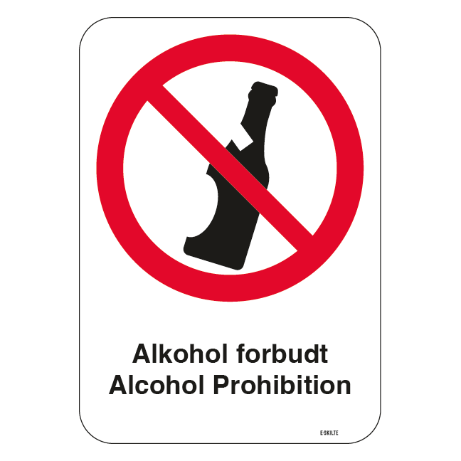 Alkohol forbudsskilt alcohol Prohibition skilt