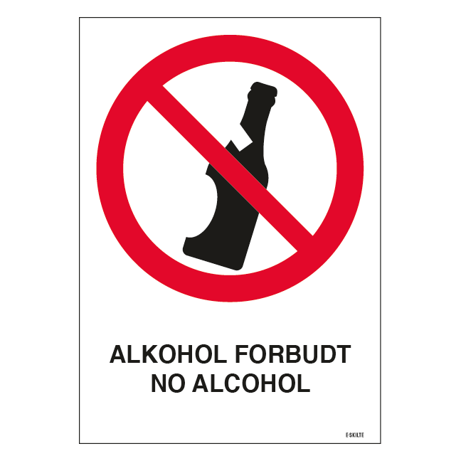 Alkohol Forbudt No Alcohol Skilt - E-skilte