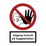 Adgang forbudt på byggepladsen skilt