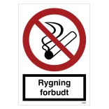 Rygning forbudt skilt