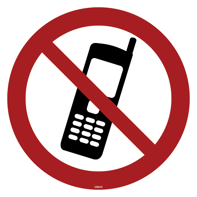Telefon forbudt skilt
