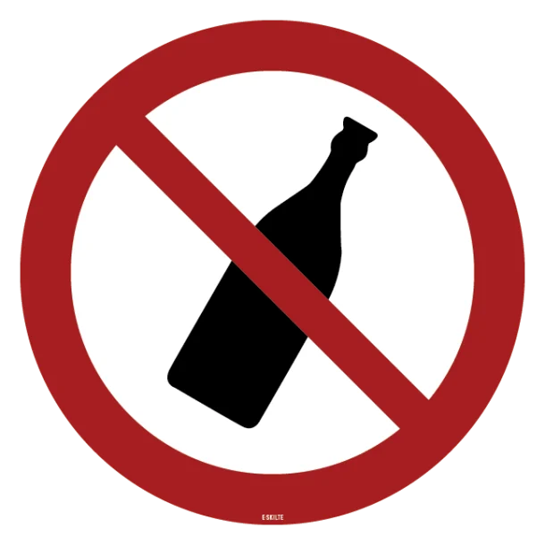 Flaske forbud skilt