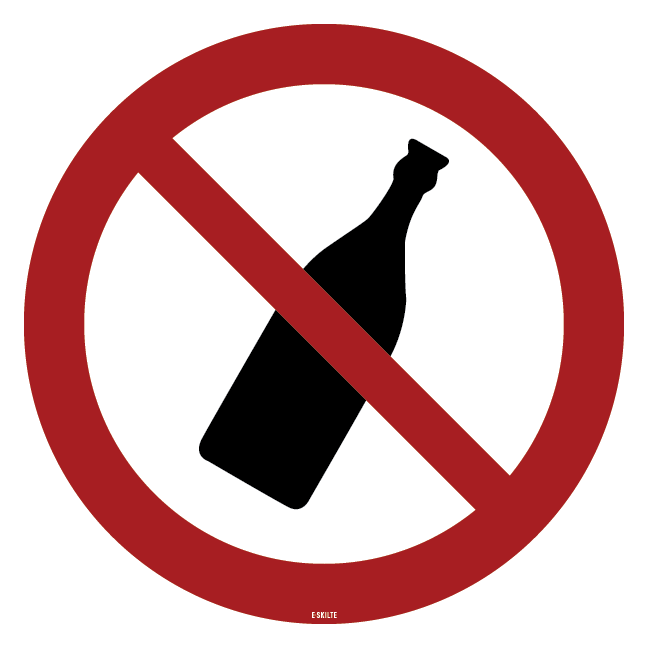 Flaske forbud skilt