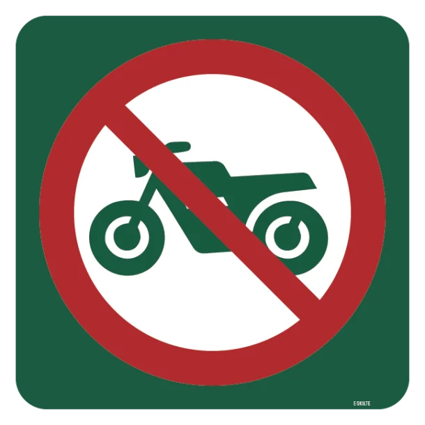 Motorkørsel forbudt skilt