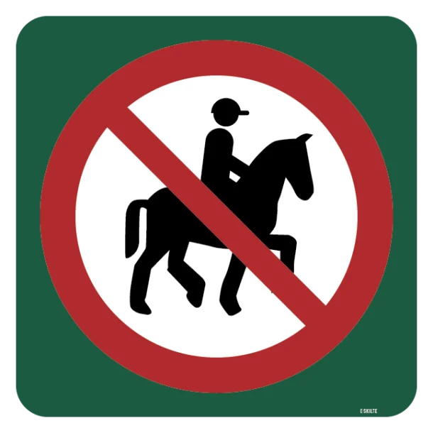 Ride forbudt skilt