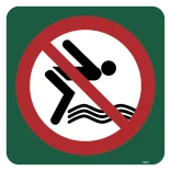 Svømning forbudt skilt