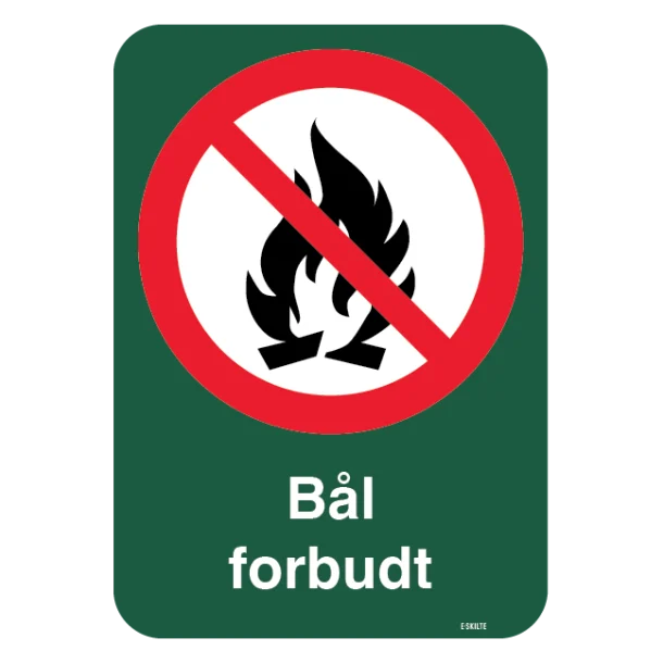 Bål forbudt forbudsskilt
