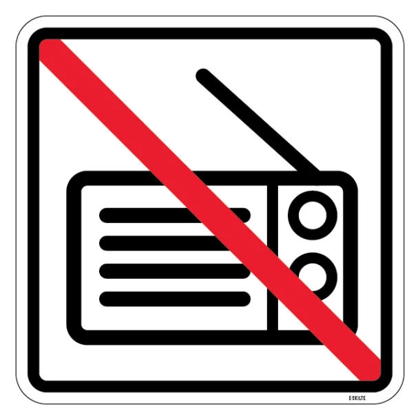 Radio forbudspiktogram. Forbudsskilt