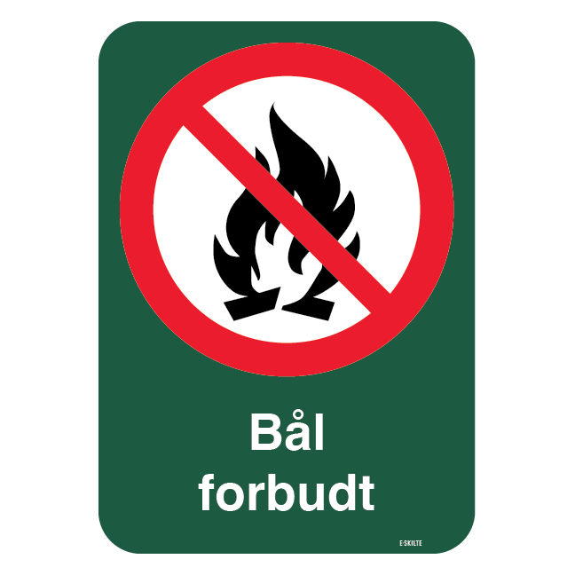 Bål forbudt forbudsskilt