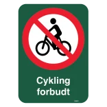 Cykling forbudt forbudsskilt