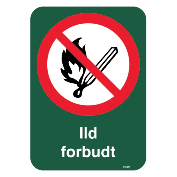 Ild forbudt forbudsskilt