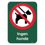 Ingen hunde. Forbudsskilt