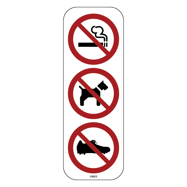 Forbuds skilte højkant rygning hund Fodboldstøvle. Forbudsskilt
