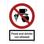 Food and drinks not allowed. Forbudsskilt