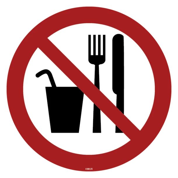 Fødevarer forbudt skilt