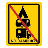 No Camping! skilt
