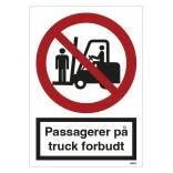 Passagerer på truck forbudt Forbudsskilt