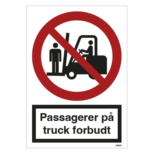 Passagerer på truck forbudt Forbudsskilt
