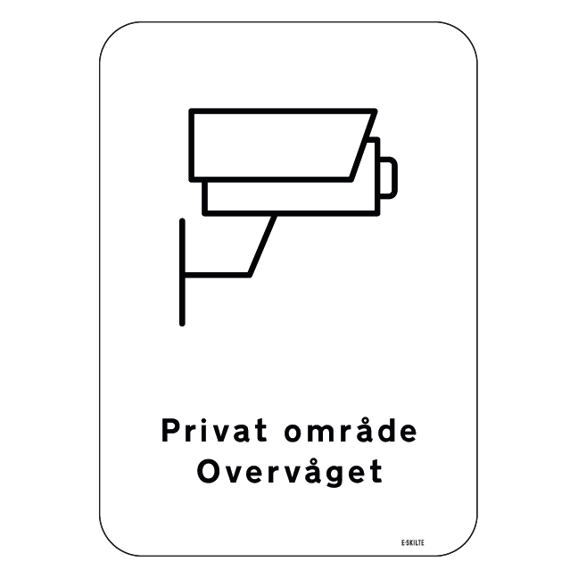 Privat Område Overvåget Skilt E Skilte 