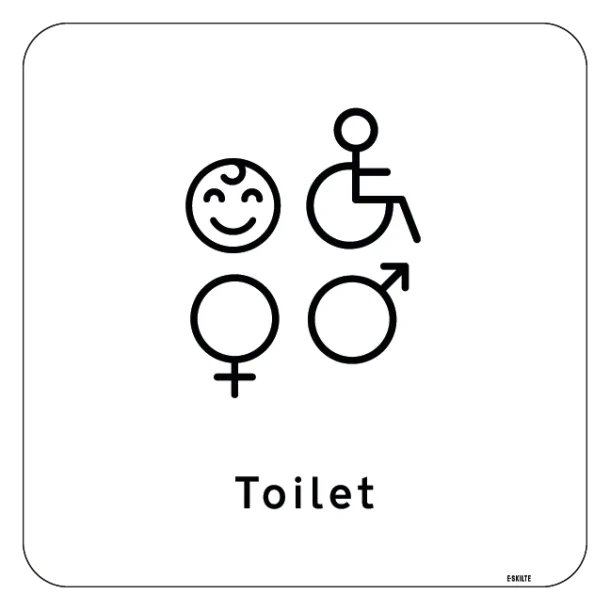 Toilet Skilt Alle puslerum baby herre dame handicappet