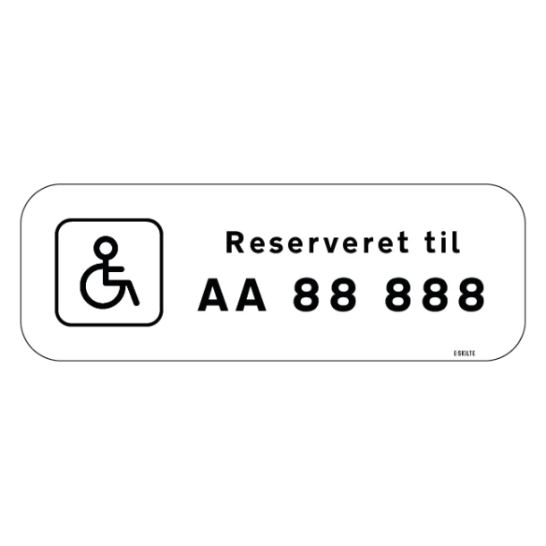 Handicap parkering Reserveret til nummerplade Skilt