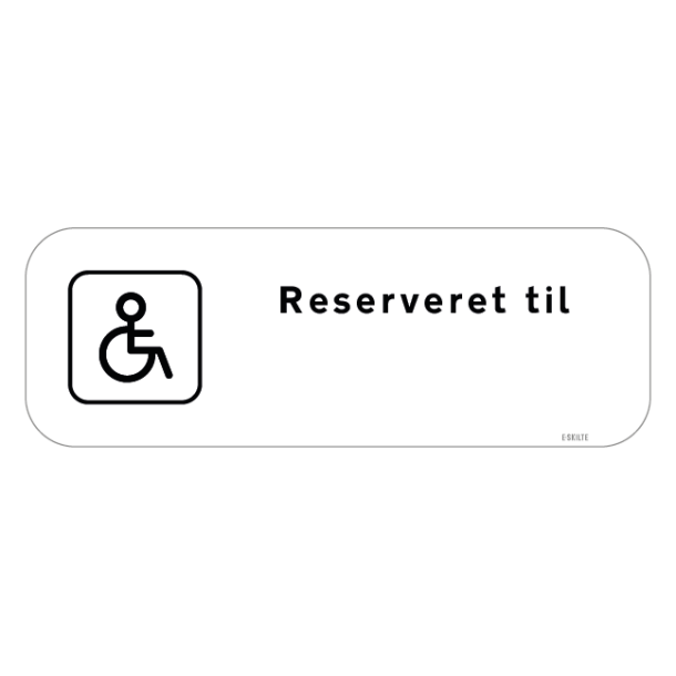 Handicap parkering Reserveret til nummerplade skilt