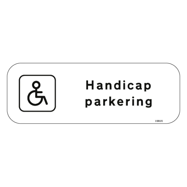Handicap parkering Skilt