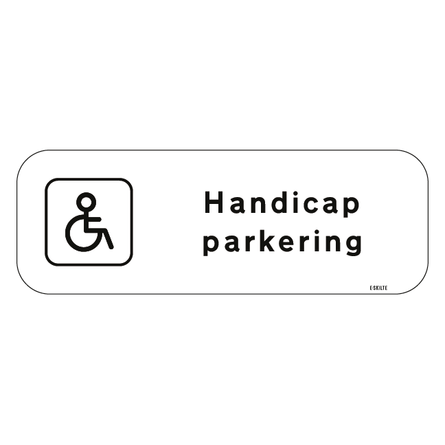 Handicap parkering Skilt