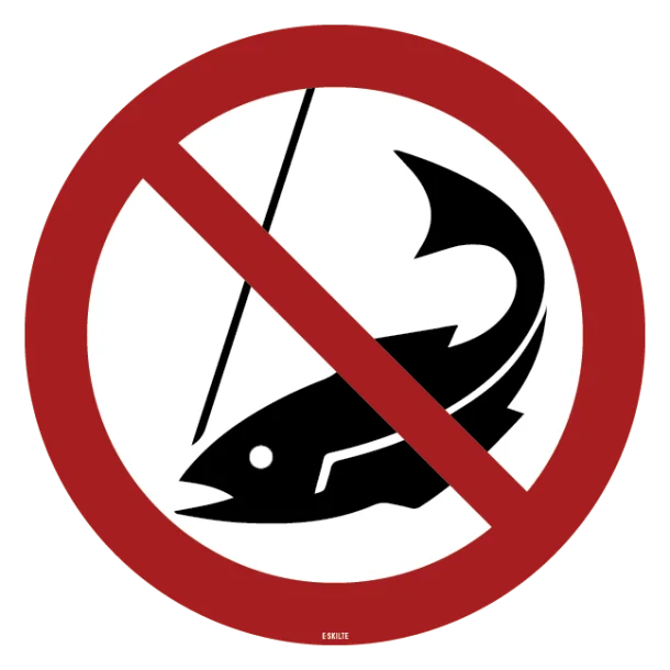 Fiskeri forbudt skilt