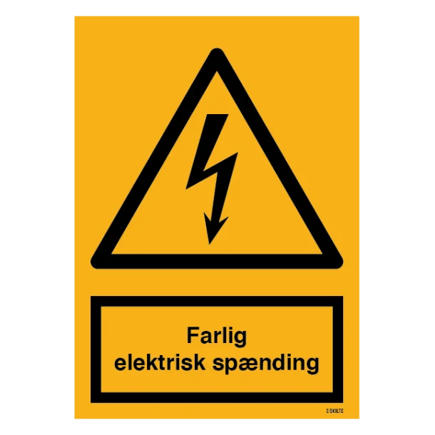 Farlig elektrisk spænding. Skilt