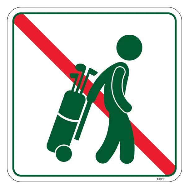 Gennemgang forbudt golf skilt