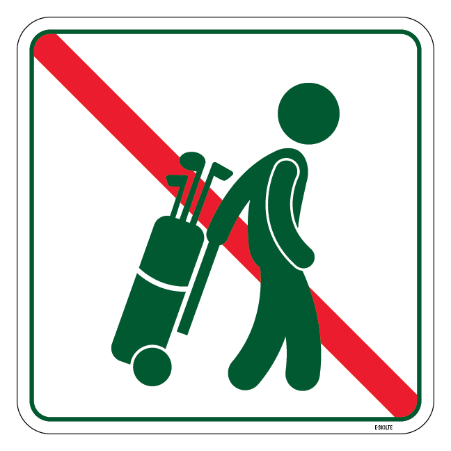 Gennemgang forbudt golf skilt